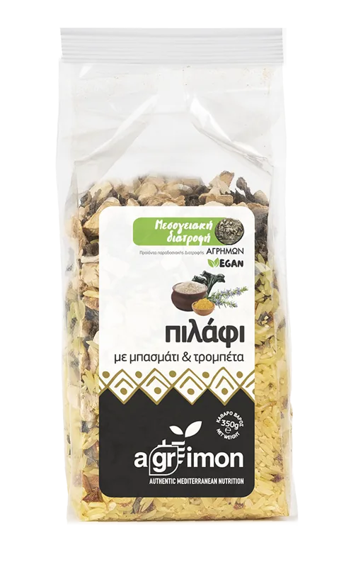 Πιλάφι με Ρύζι Basmati Ινδίας & Μαύρη Τρομπέτα 350 γρ. Κηπουρός – συσκευασία